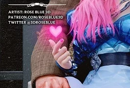 Rose Blue 3D - Ahri powe of love